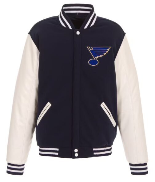 St. Louis Blues Navy and White Varsity Jacket