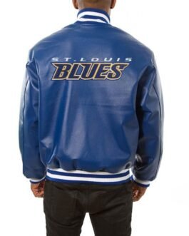 Varsity St. Louis Blues Royal Blue Leather Jacket