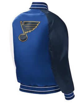 St. Louis Blues Youth Varsity Blue Satin Jacket