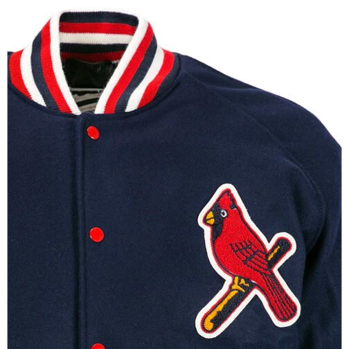 St. Louis Cardinals 1950 Navy Blue Wool Varsity Full-Button Jacket - Image 4