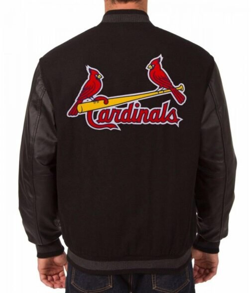 Black St. Louis Cardinals Varsity Jacket - Image 2