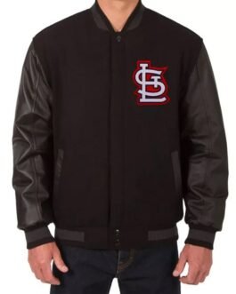 Black St. Louis Cardinals Varsity Jacket