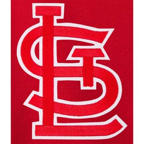 St. Louis Cardinals Embroidered Varsity Red All-Wool Jacket - Image 3