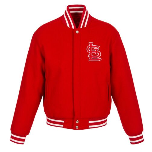 St. Louis Cardinals Embroidered Varsity Red All-Wool Jacket - Image 2
