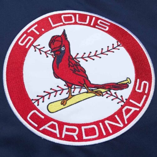 St. Louis Cardinals Heavyweight Navy Satin Jacket - Image 4