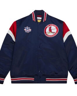 St. Louis Cardinals Heavyweight Navy Satin Jacket