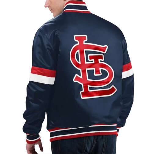 St. Louis Cardinals Home Game Navy Satin Jacket - Image 2