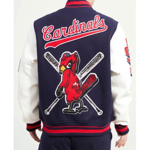 St. Louis Cardinals Navy Mash Up Varsity Jacket - Image 4
