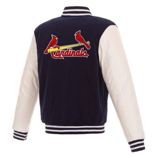 St. Louis Cardinals Navy and White Varsity Jacket - Image 2