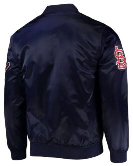 St. Louis Cardinals Wordmark Navy Satin Jacket