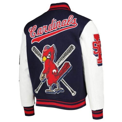 St. Louis Cardinals Navy Mash Up Varsity Jacket - Image 2