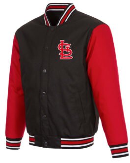 St. Louis Cardinals Black and Red Poly-Twill Jacket