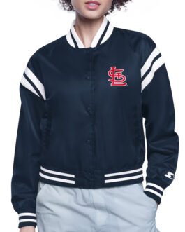 St. Louis Cardinals Printed Logo Varsity Satin Jacket