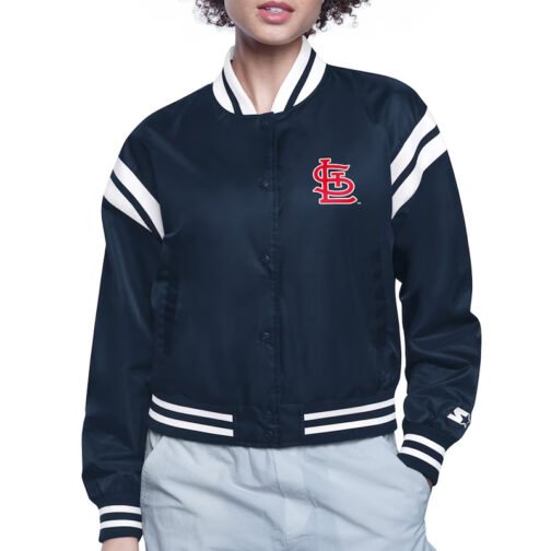St. Louis Cardinals Printed Logo Varsity Satin Jacket