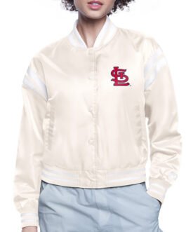 St. Louis Cardinals Printed Logo Varsity Satin Jacket