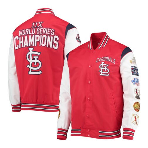 St. Louis Cardinals Game Commemorative Red/White Satin Jacket - Image 3