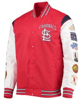 St. Louis Cardinals Game Commemorative Red/White Satin Jacket