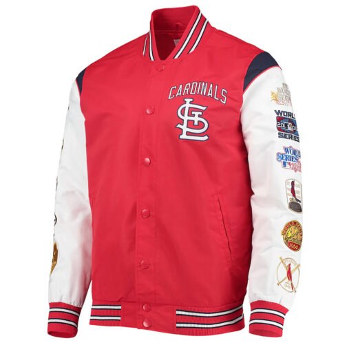 St. Louis Cardinals Game Commemorative Red/White Satin Jacket