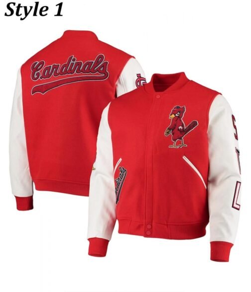 St. Louis Cardinals Letterman Red and White Two Tone Jacket - Image 5