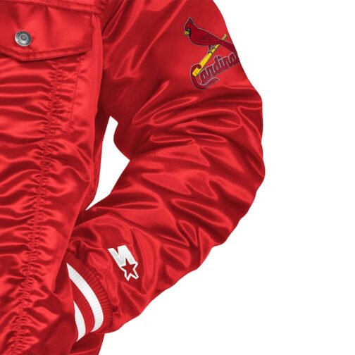 St. Louis Cardinals Red Silver Tab Trucker Jacket - Image 3