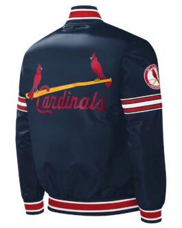 St. Louis Cardinals Slider Navy Satin Jacket