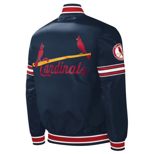 St. Louis Cardinals Slider Navy Satin Jacket - Image 2