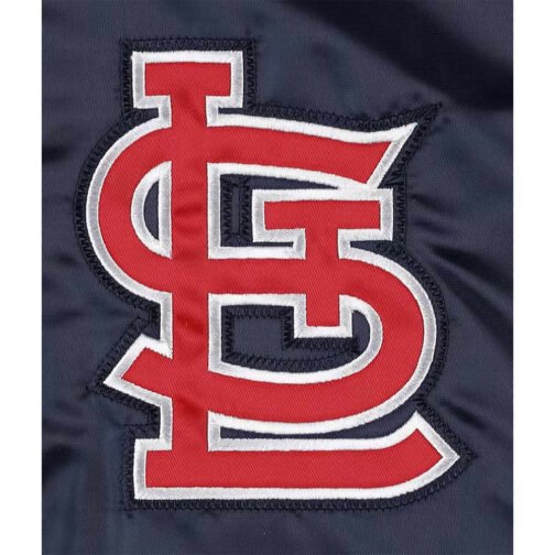 St. Louis Cardinals Slider Navy Satin Jacket - Image 4