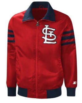 The Captain II St. Louis Cardinals Red Varsity Satin Jacket