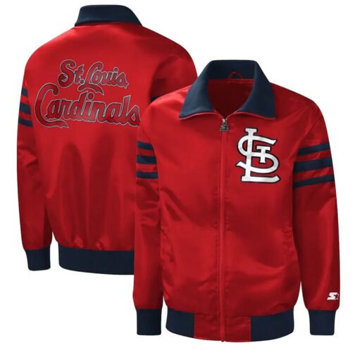 The Captain II St. Louis Cardinals Red Varsity Satin Jacket - Image 3