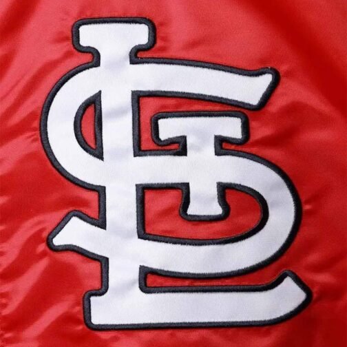 The Captain II St. Louis Cardinals Red Varsity Satin Jacket - Image 4