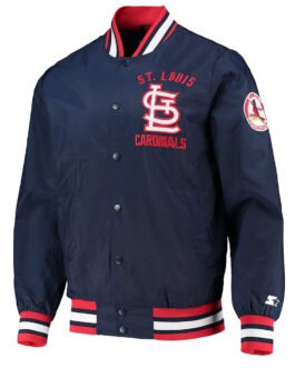 The Jet III St. Louis Cardinals Navy Blue Satin Jacket
