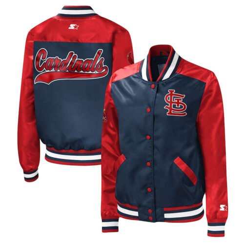 St. Louis Cardinals The Legend Navy/Red Satin Jacket - Image 3