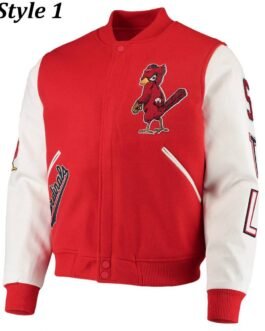 St. Louis Cardinals Letterman Red and White Two Tone Jacket