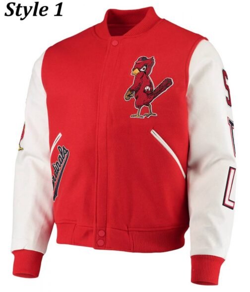 St. Louis Cardinals Letterman Red and White Two Tone Jacket