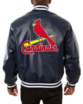 Varsity St. Louis Cardinals Navy Blue Leather Jacket