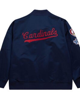 St. Louis Cardinals Vintage Logo Navy Lightweight Satin Jacket