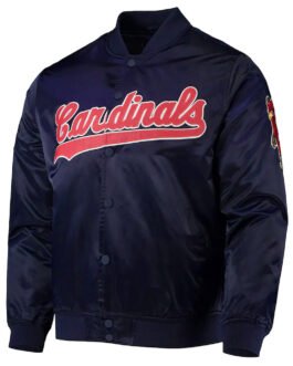 St. Louis Cardinals Wordmark Navy Satin Jacket