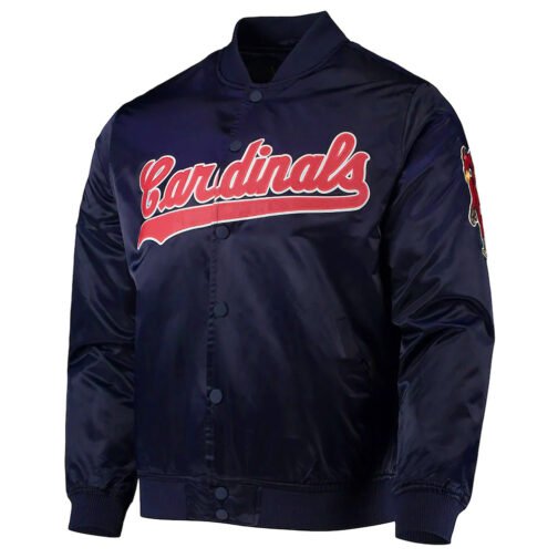 St. Louis Cardinals Wordmark Navy Satin Jacket