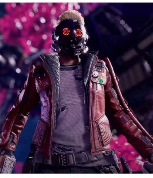 Star Lord Guardians of The Galaxy Game Red Leather Jacket - Image 5