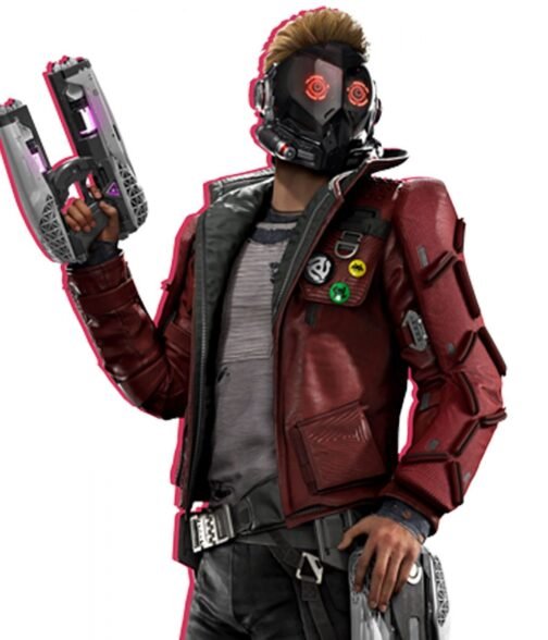 Star Lord Guardians of The Galaxy Game Red Leather Jacket - Image 8