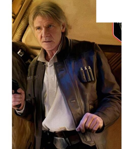 Harrison Ford Star Wars TFA Brown Leather Jacket - Image 7
