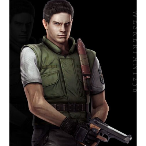 Resident Evil Chris Redfield Stars Green Vest - Image 8