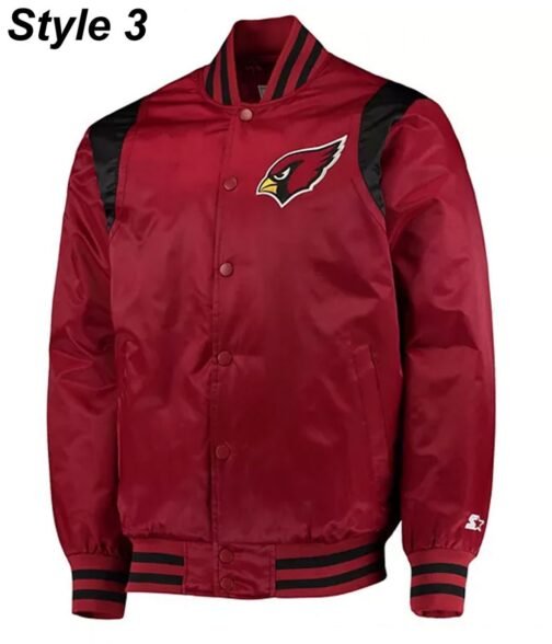Starter Arizona Cardinals Red/Black Satin Jacket - Image 3