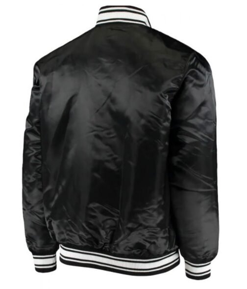 Atlanta Falcons Satin Black Starter Jacket - Image 2