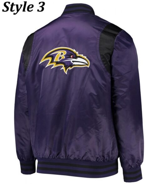 Varsity Baltimore Ravens Full-Snap Satin Jacket - Image 6