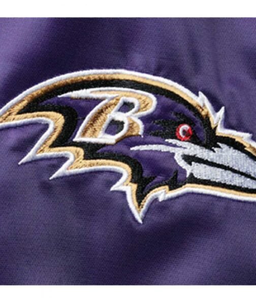 Varsity Baltimore Ravens Full-Snap Satin Jacket - Image 9