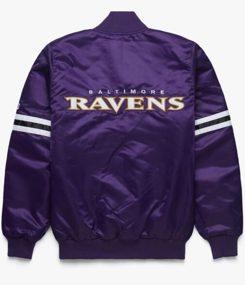 Starter Bomber Baltimore Ravens Purple Satin Jacket - Image 2