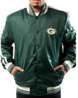Starter Bay Packers Green Satin Jacket