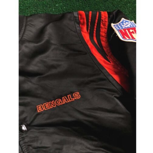 NFL Black/White Bengals Satin Jacket - Image 12