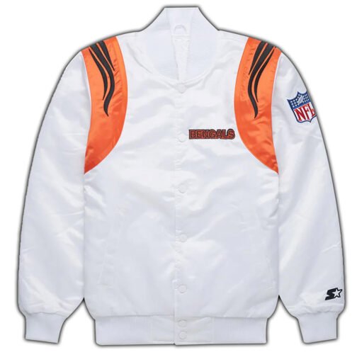 NFL Black/White Bengals Satin Jacket - Image 2